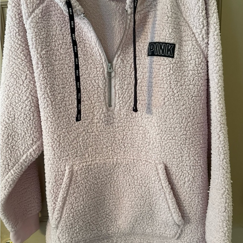 PINK Victoria's Secret Light Pink Sherpa Pullover